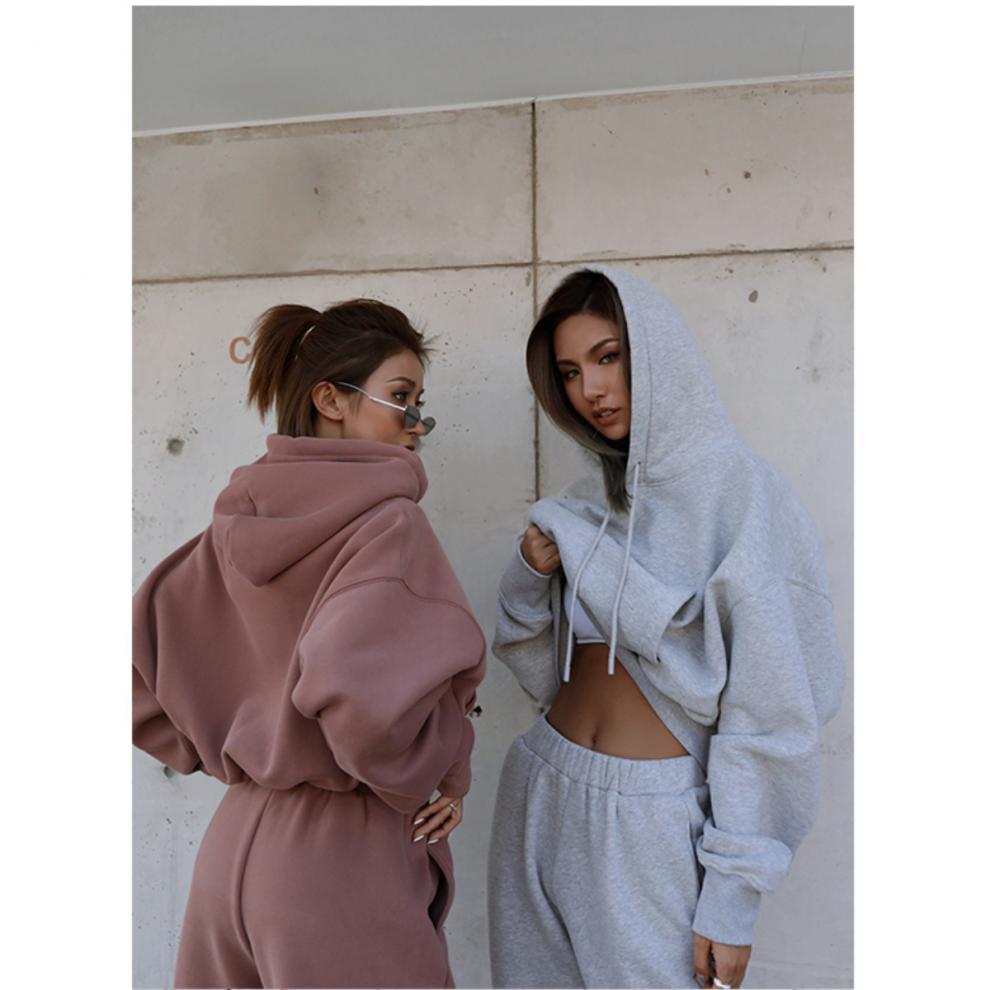 REAL CHILL Activewear Hoodie & Sweatpants - Bean Paste & Light Grey. Models with attitude.