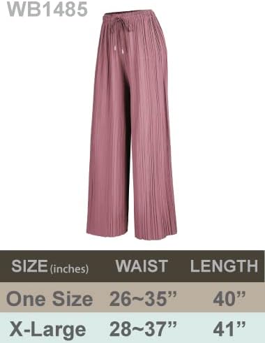 AMAZON: Pleated Wide Leg Palazzo Pants with Drawstring