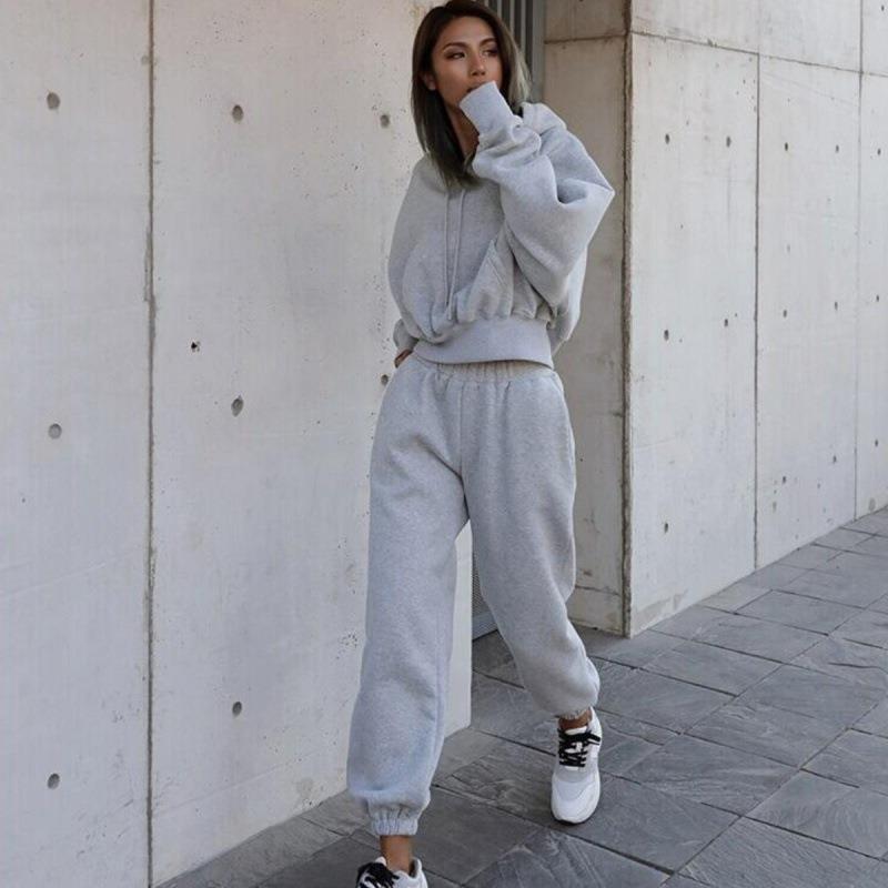 REAL CHILL Activewear Hoodie & Sweatpants - Model in Gray Suit