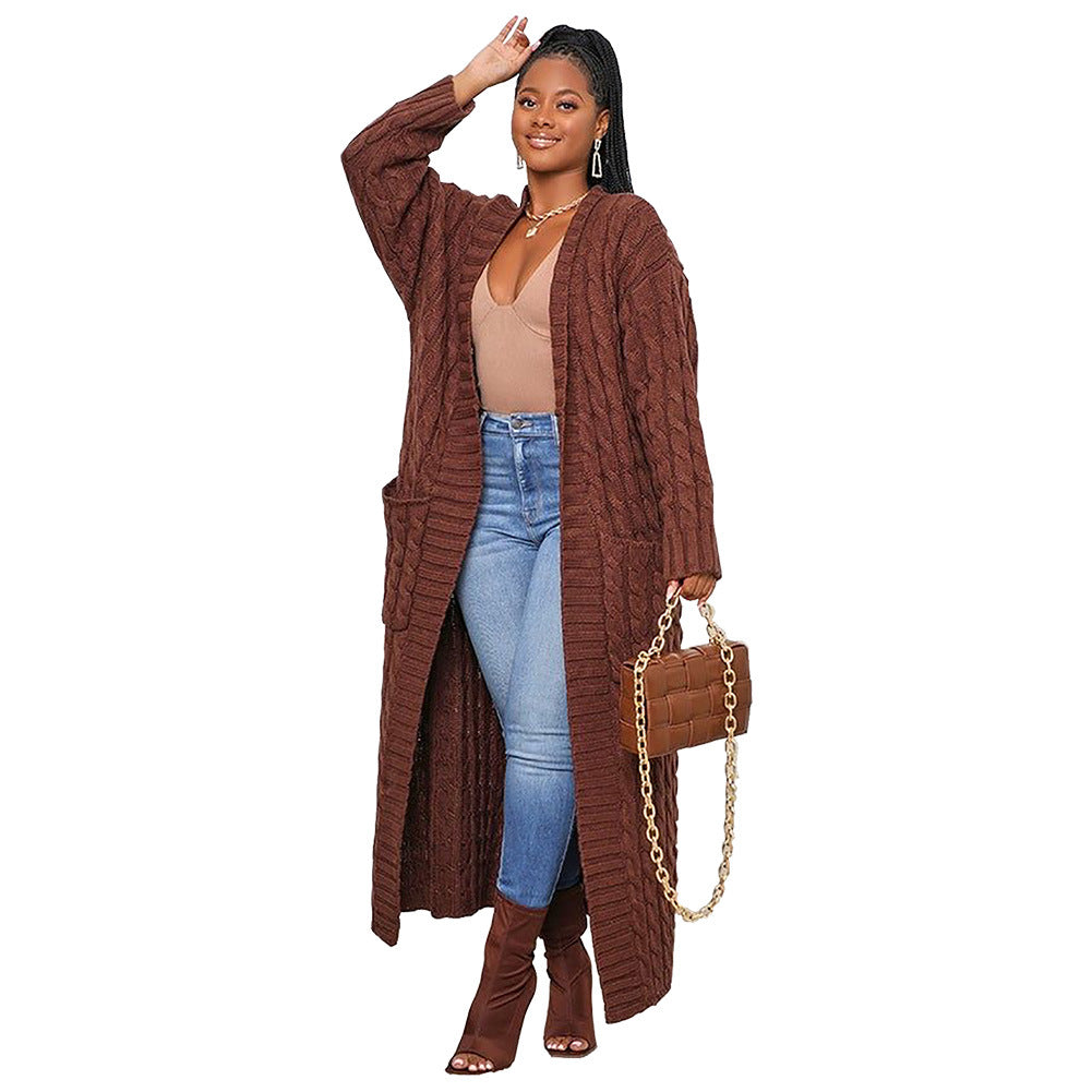 CBK: SHEENA Stylish Long Cable Knit Sweater