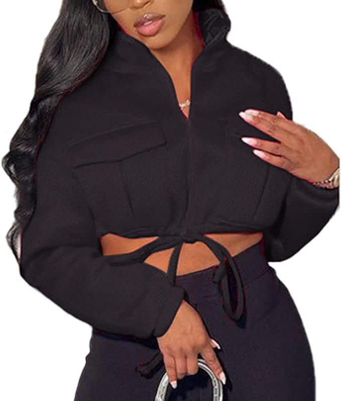 AMAZON: Casual Cropped Jacket with Drawstring