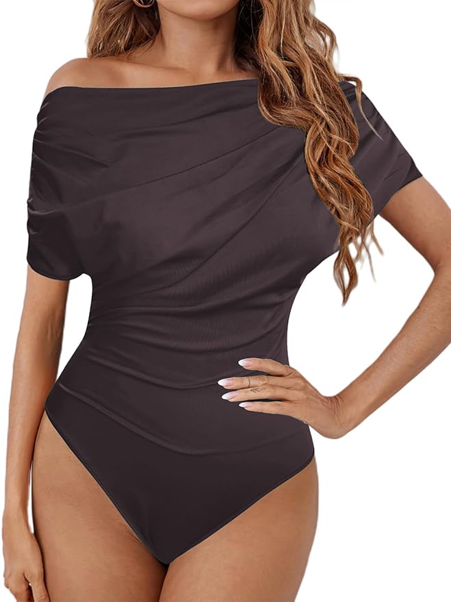 AMAZON: Off The Shoulder Ruched Bodysuit (more colors)