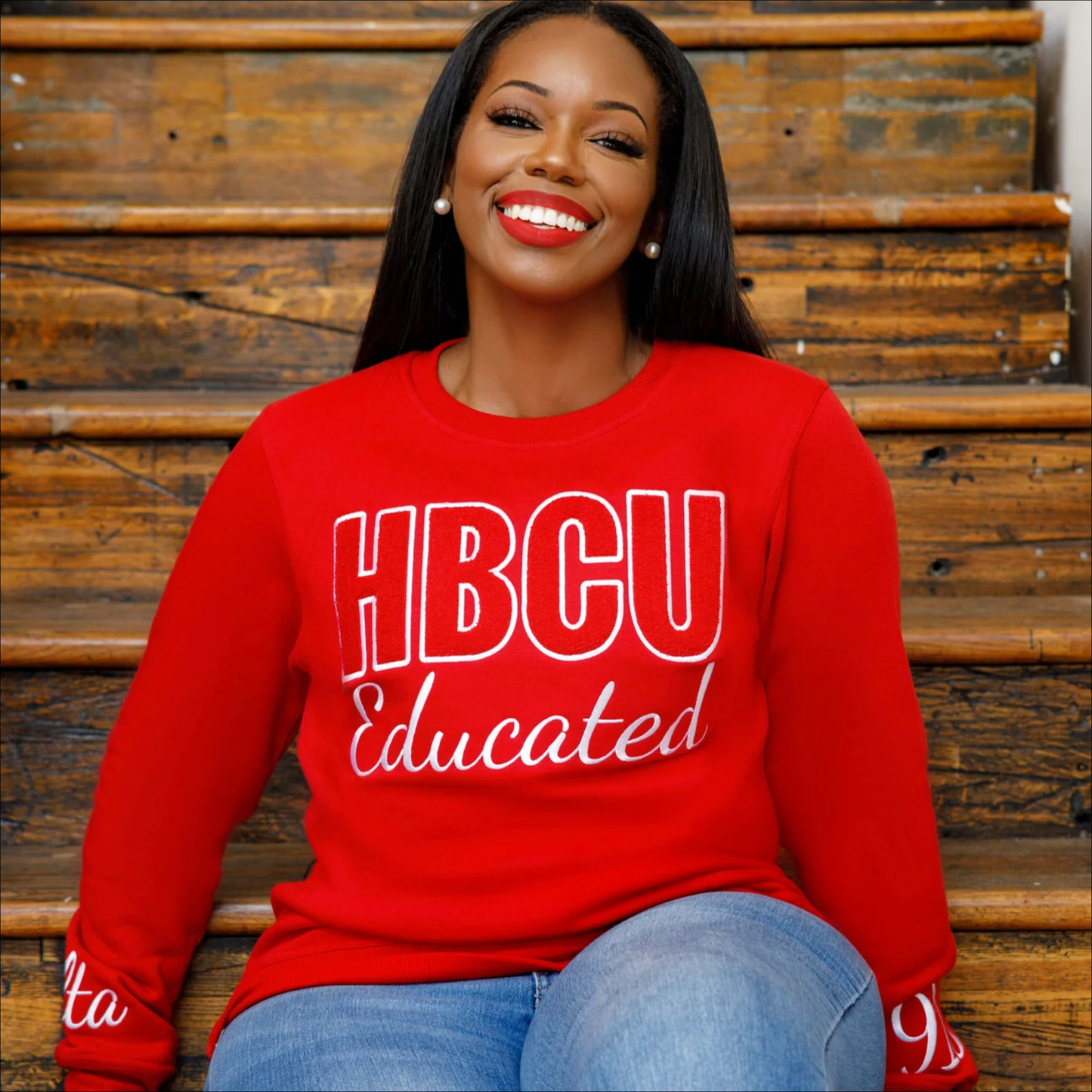 My Greek Boutique: HBCU Delta Educated Chenille Sweatshirt