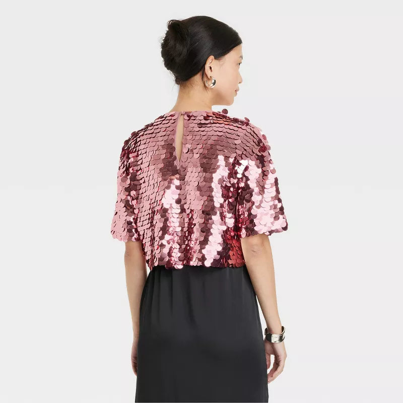TARGET: Women's Short Sleeve Paillettes - A New Day™