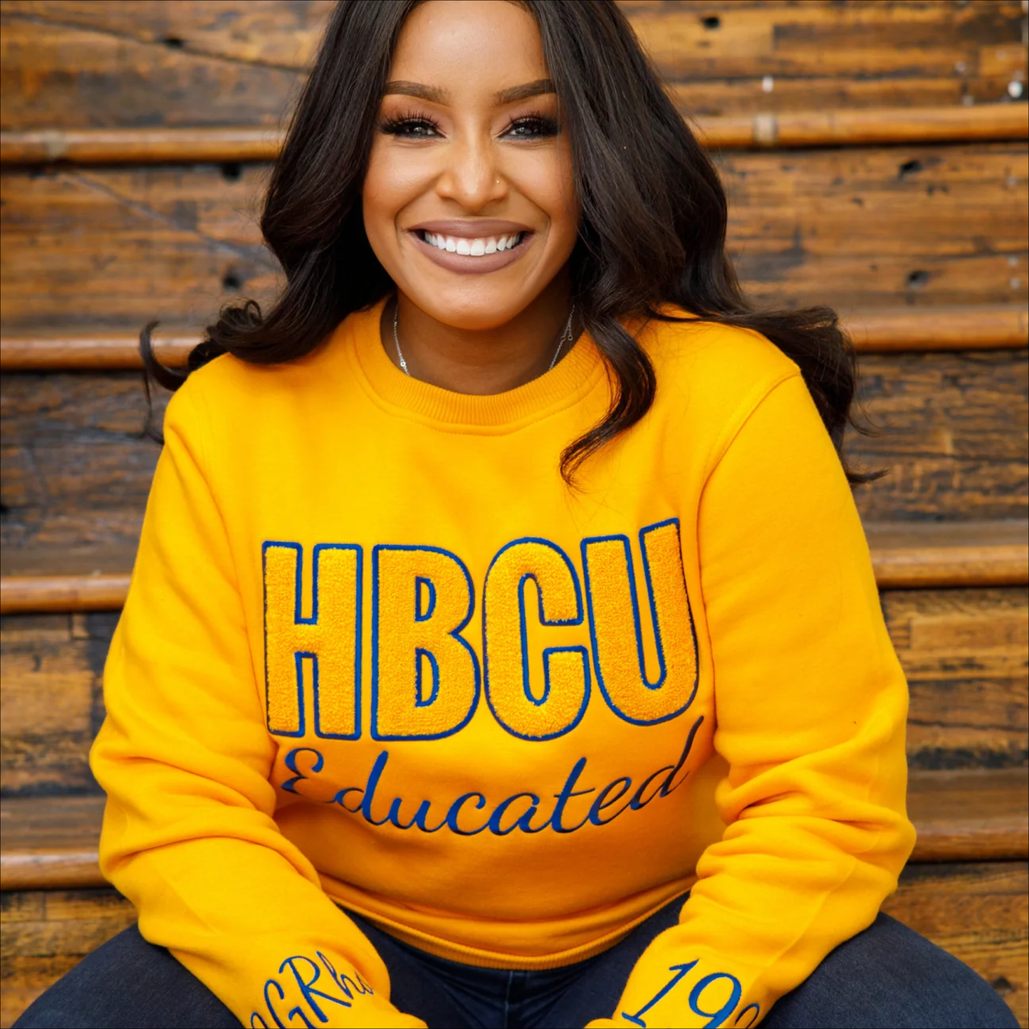 My Greek Boutique: HBCU SGRho Educated Chenille Sweatshirt