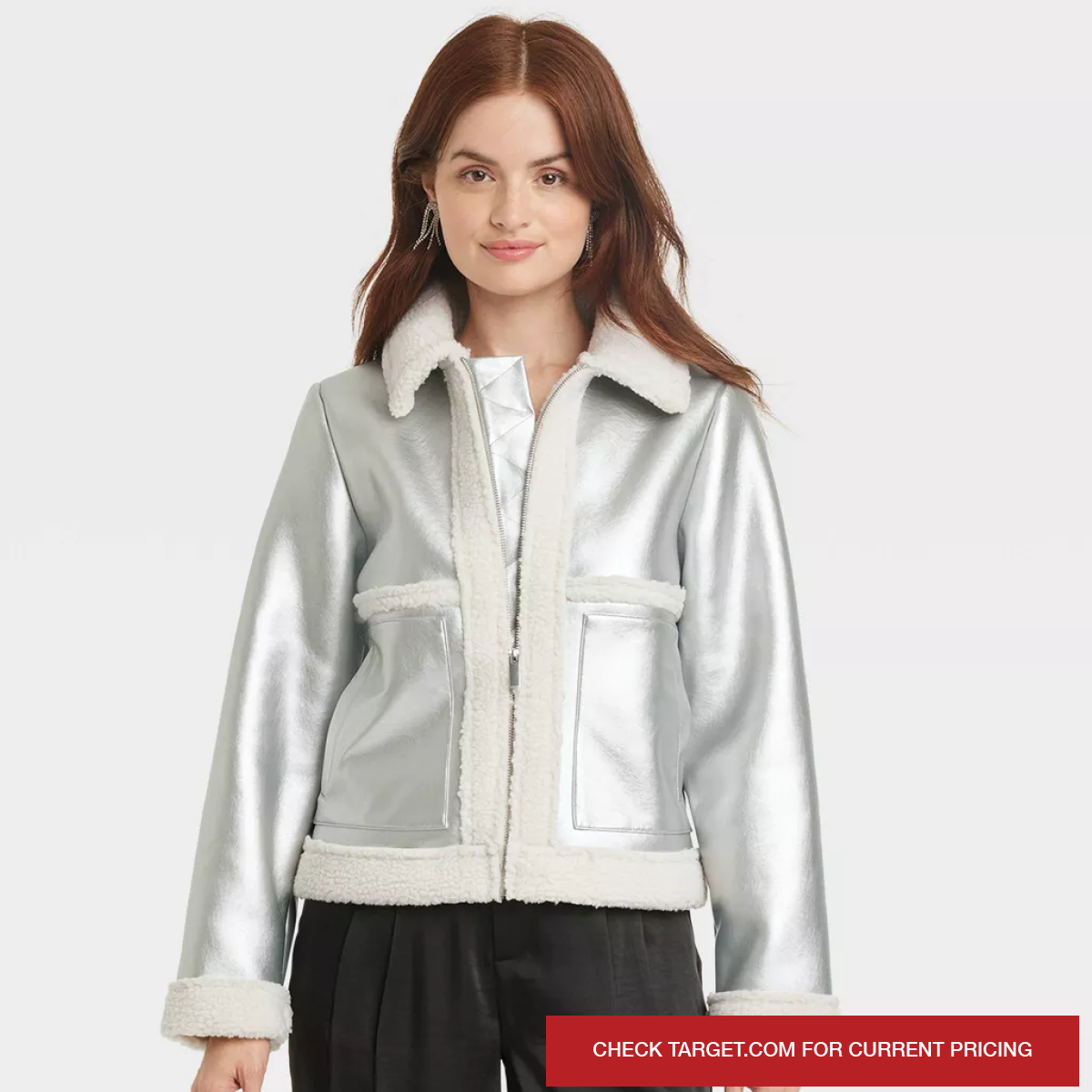 TARGET: Metallic Shearling Moto Jacket