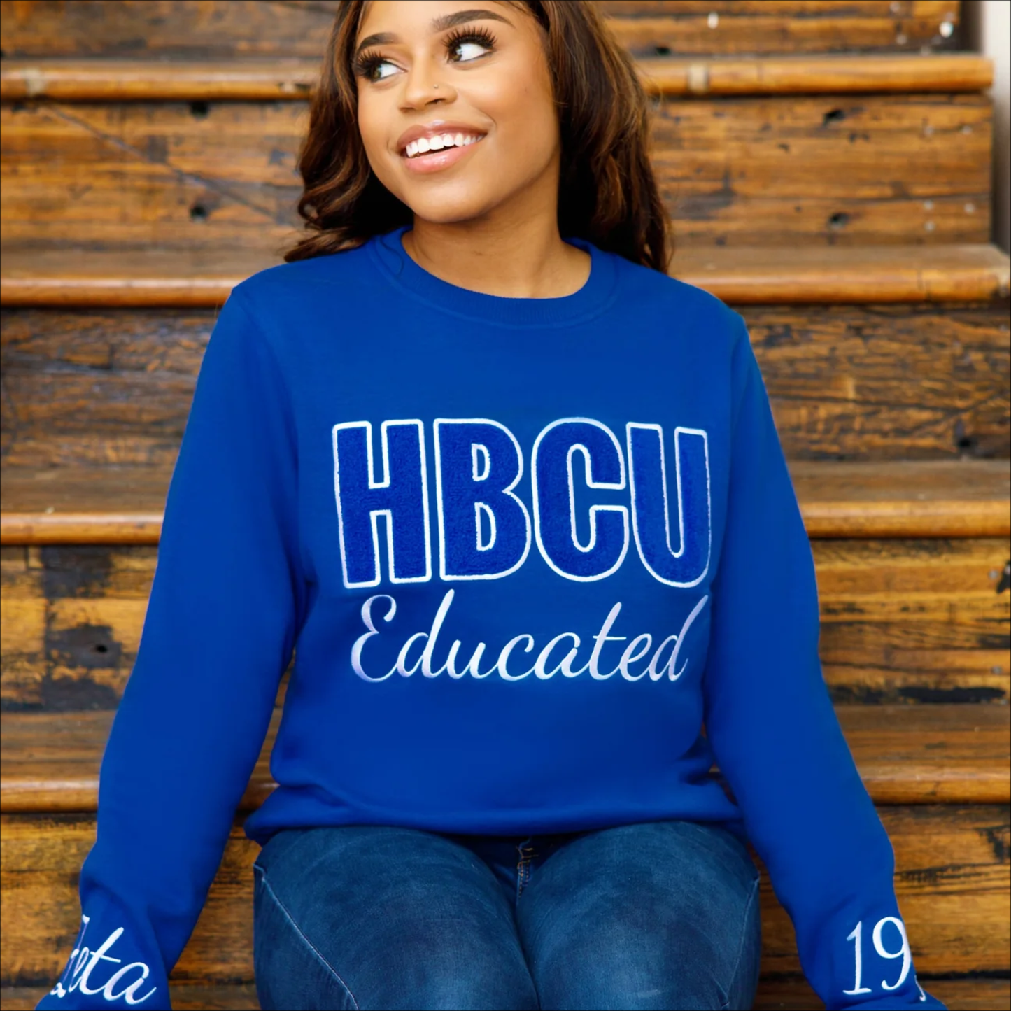 My Greek Boutique: HBCU Zeta Educated Chenille Sweatshirt