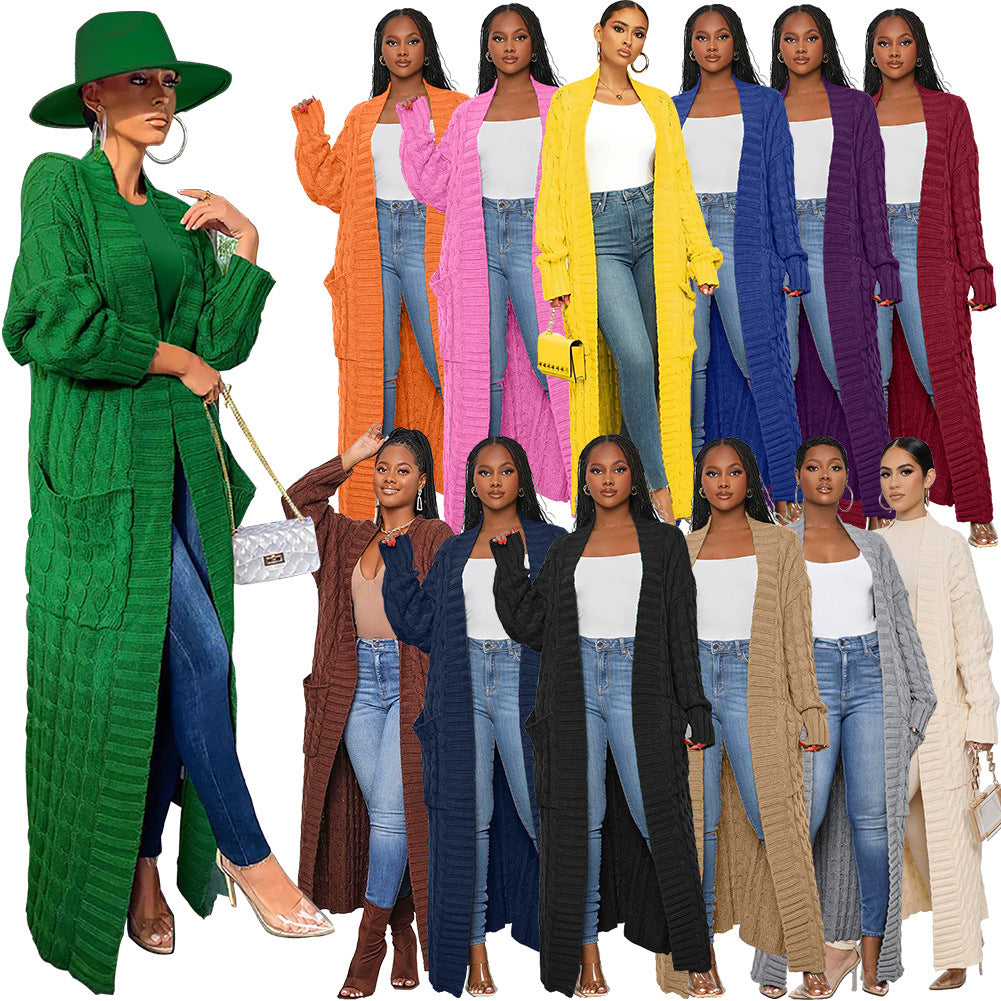 CBK: SHEENA Stylish Long Cable Knit Sweater