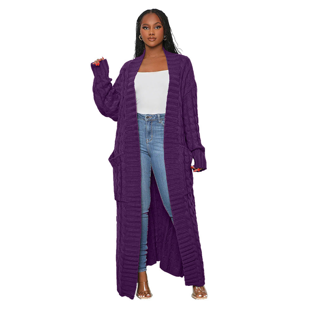 CBK: SHEENA Stylish Long Cable Knit Sweater