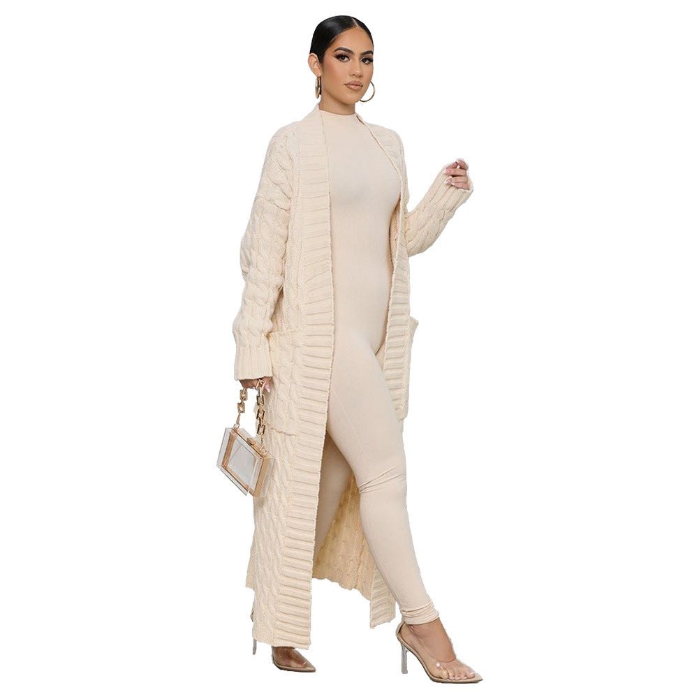 CBK: SHEENA Stylish Long Cable Knit Sweater