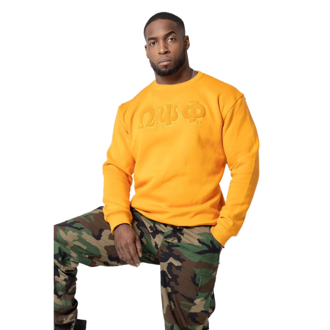 My Greek Boutique: Solid ΩΨΦ Chenille Embroidered Sweatshirt