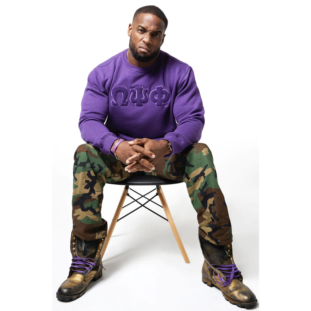 My Greek Boutique: Solid ΩΨΦ Chenille Embroidered Sweatshirt