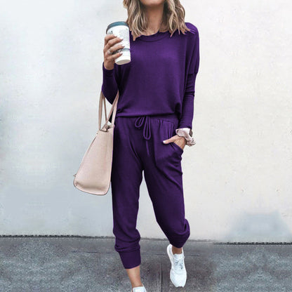 CBK: SARA Two Piece Outfit- Long Sleeve Crewneck Pullover & Pants