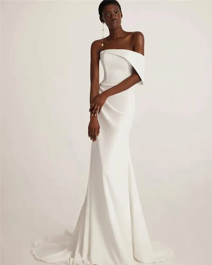 CBK: VICTORIA One-Shoulder Stretch Satin Wedding Dress