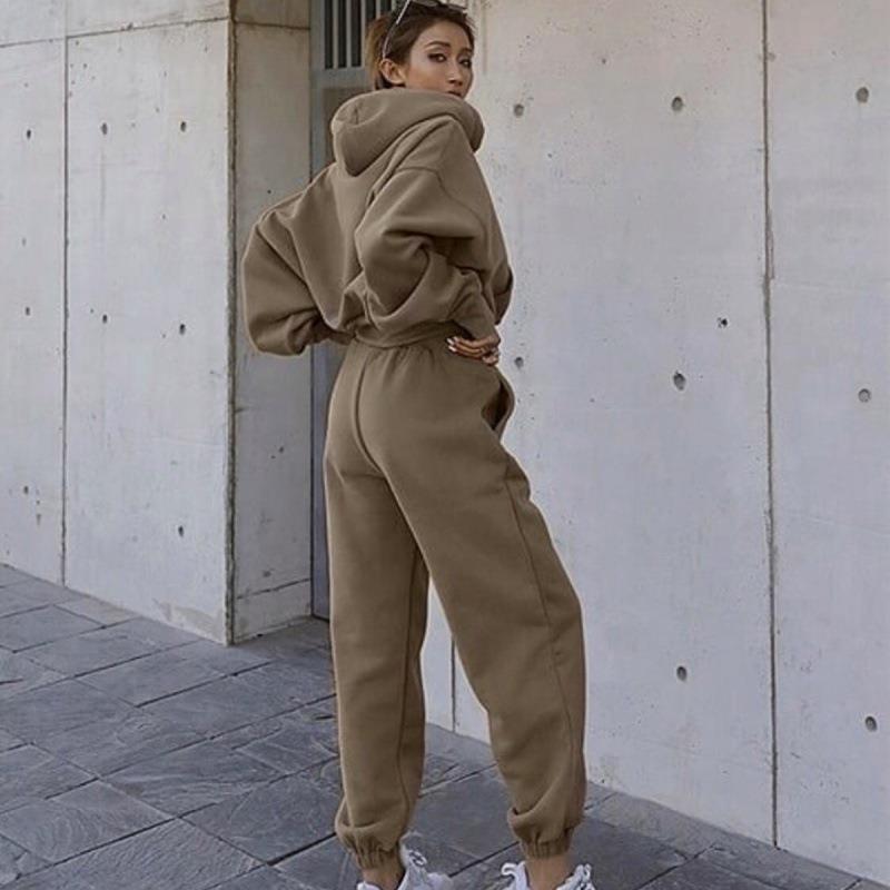 REAL CHILL Activewear Hoodie & Sweatpants - Model in Khaki Suit