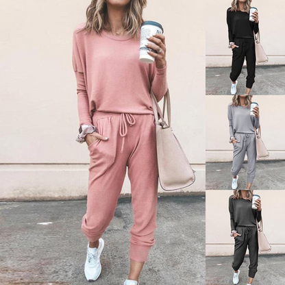 CBK: SARA Two Piece Outfit- Long Sleeve Crewneck Pullover & Pants