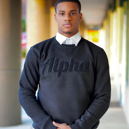 My Greek Boutique: Solid Black Alpha Chenille Sweatshirt
