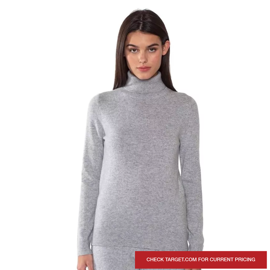 JENNIE LIU Women's 100% Pure Cashmere Long Sleeve Turtleneck Pullover Sweater (more colors)