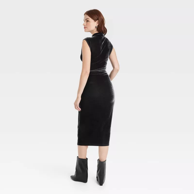 TARGET: Women's Velour Side Ruched Drapery Bodycon Dress