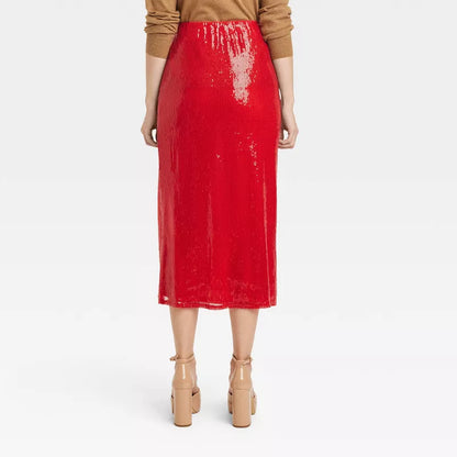 TARGET: Women's Sequin A-Line Midi Skirt - A New Day™ Red