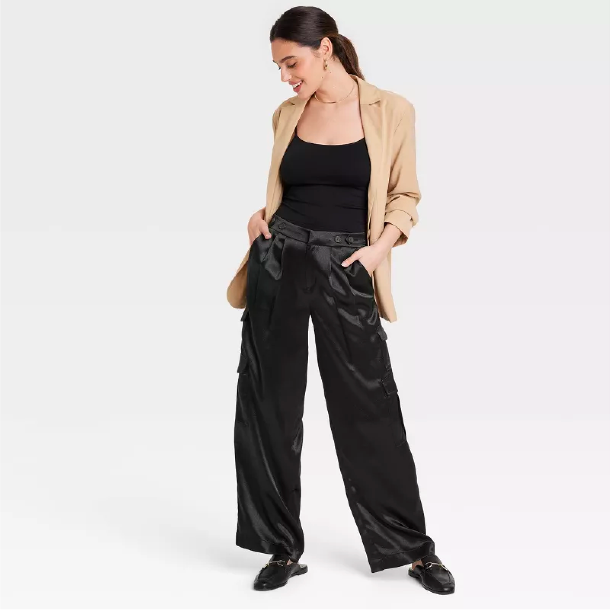 TARGET: Women's High-Rise Satin Cargo Pants - A New Day™ – Curated by Katt