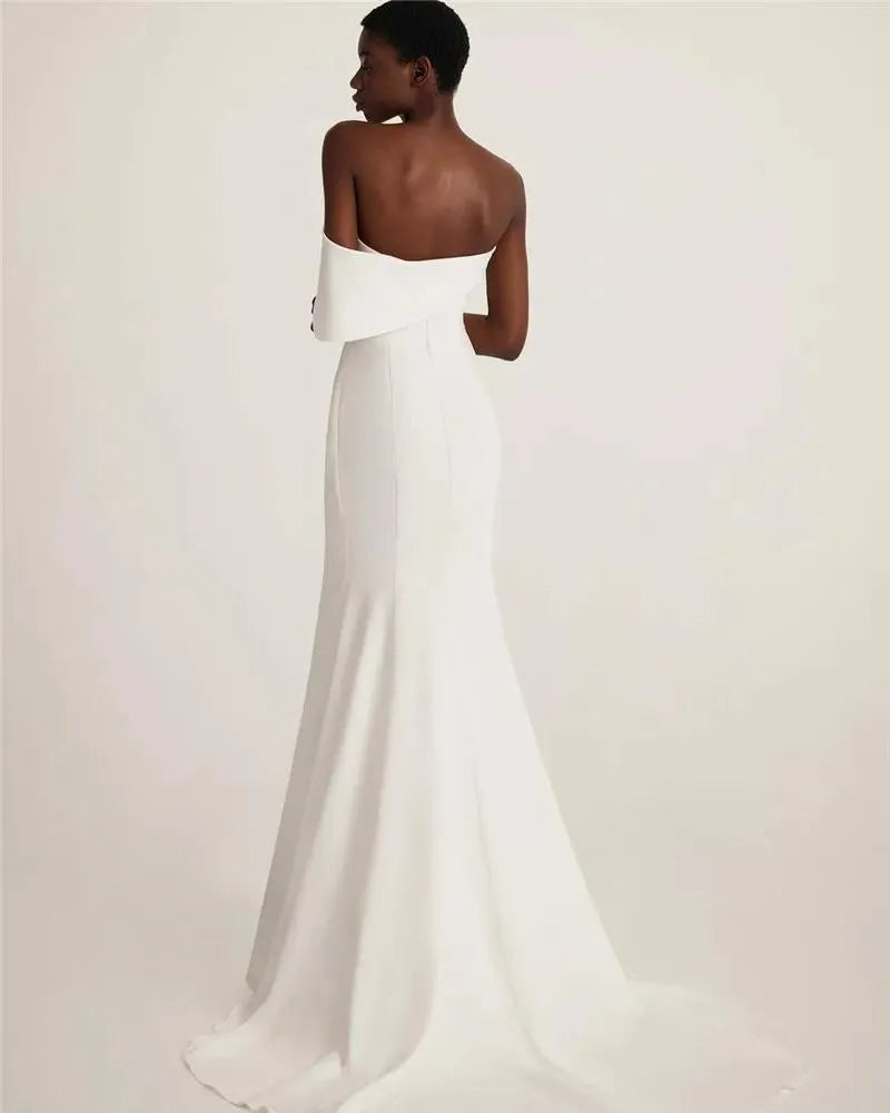 CBK: VICTORIA One-Shoulder Stretch Satin Wedding Dress